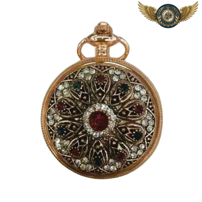 La Reine d'Orient - Montre Pendentif Chasseur Ornée de Rubis - 2 - Gousset-heritage