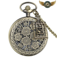 La Romantique - Montre Gousset Pendentif Bronze Floral Quartz - modèle C - Gousset-heritage