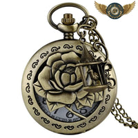 La Romantique - Montre Gousset Pendentif Bronze Floral Quartz - modèle A - Gousset-heritage