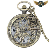 La Romantique - Montre Gousset Pendentif Bronze Floral Quartz - modèle D - Gousset-heritage
