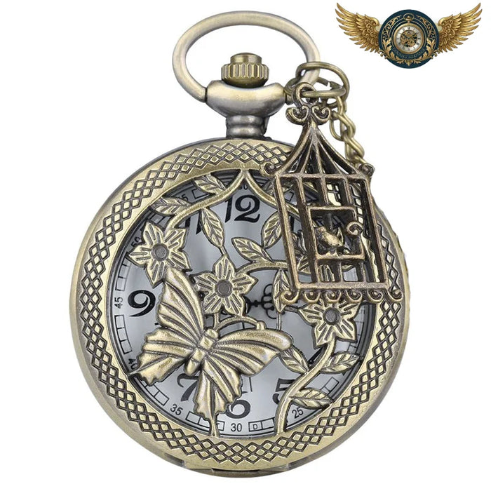 La Romantique - Montre Pendentif Gousset Ajourée Bronze Patiné - Vue 1 - Gousset-heritage