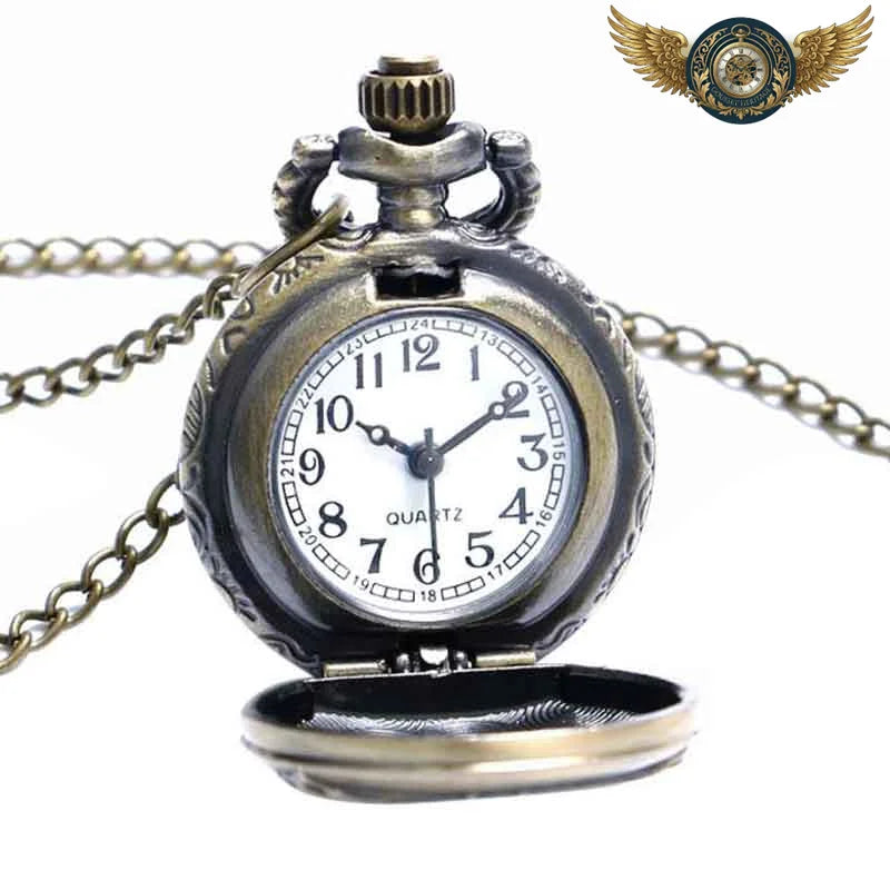 La Rose Ancienne - Montre Pendentif Bronze Floral Quartz - Vue 3 - Gousset-heritage