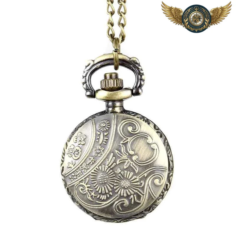 La Rose d'Ornement – Montre Pendentif Savonnette Bronze Floral - Vue 3 - Gousset-heritage