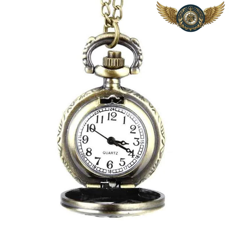 La Rose d'Ornement – Montre Pendentif Savonnette Bronze Floral - Vue 5 - Gousset-heritage