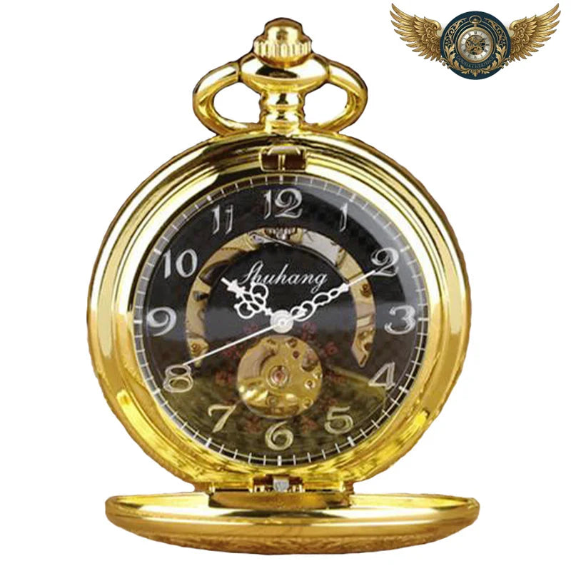 La Royale | Montre Gousset Mécanique Chasseur Doré Fleur de Lys