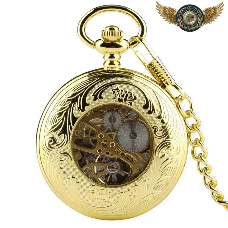 La Royale | Montre Gousset Mécanique Chasseur Doré Fleur de Lys - Vue 3 - Gousset-heritage