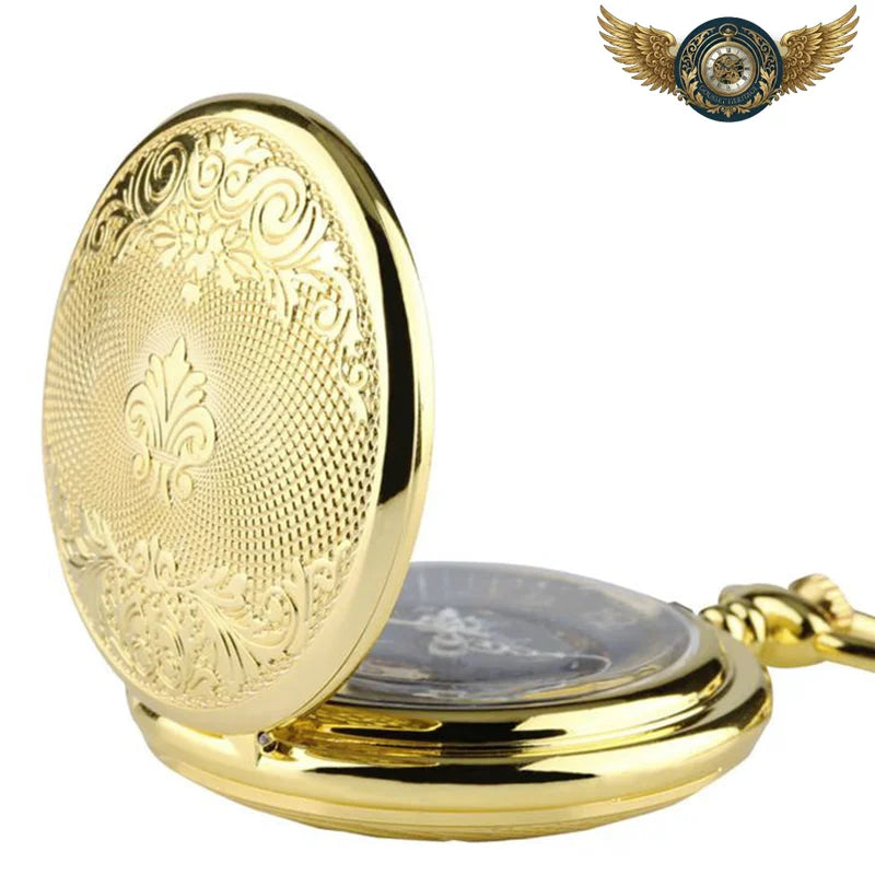 La Royale | Montre Gousset Mécanique Chasseur Doré Fleur de Lys - Vue 4 - Gousset-heritage