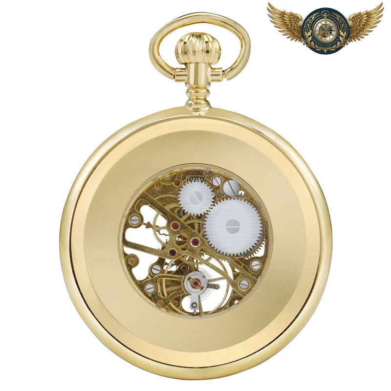 Le Chronos Open Face - Montre Gousset Squelette Mécanique Or