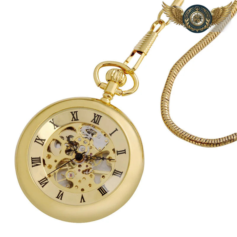Le Chronos Open Face - Montre Gousset Squelette Mécanique Or - Vue 3 - Gousset-heritage