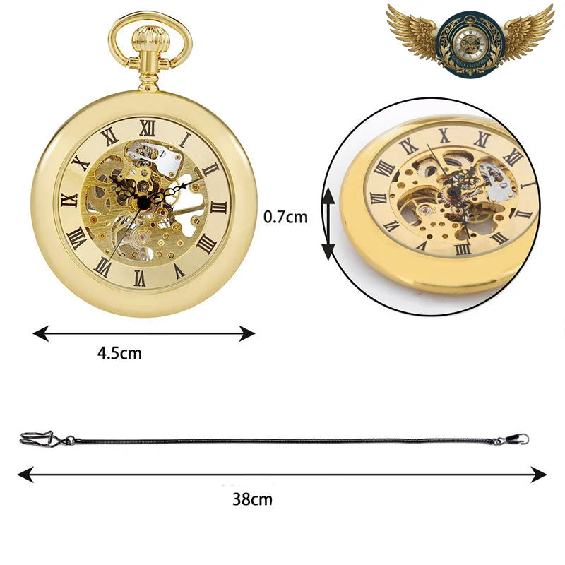 Le Chronos Open Face - Montre Gousset Squelette Mécanique Or - Vue 4 - Gousset-heritage