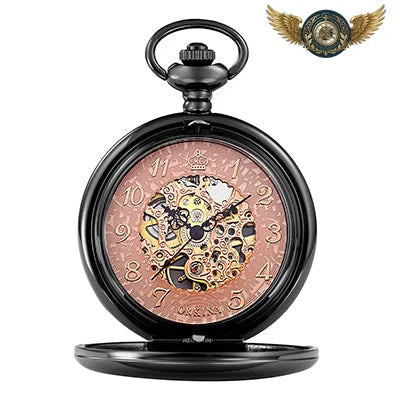Le Dandy Victorien - Montre Gousset Mécanique Squelette Chasseur - Noir - Gousset-heritage