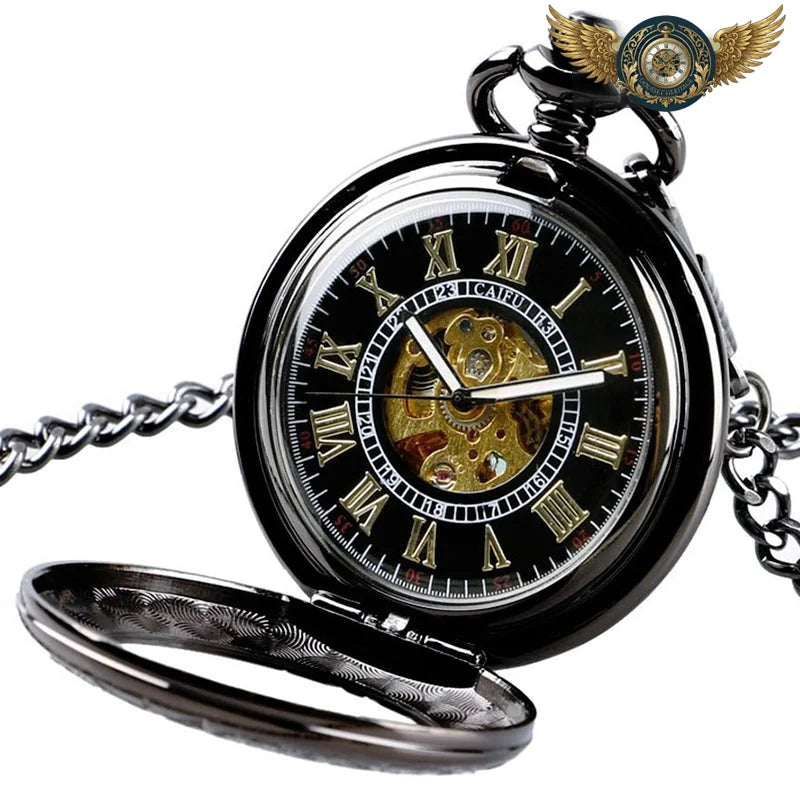 Le Baron Noir - Montre Gousset Automatique Squelette Half-Hunter - Vue 2 - Gousset-heritage