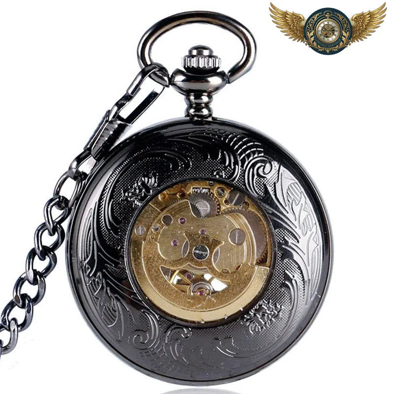Le Baron Noir - Montre Gousset Automatique Squelette Half-Hunter - Vue 3 - Gousset-heritage