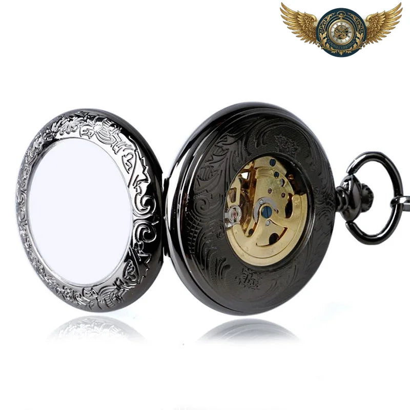 Le Baron Noir - Montre Gousset Automatique Squelette Half-Hunter - Vue 4 - Gousset-heritage
