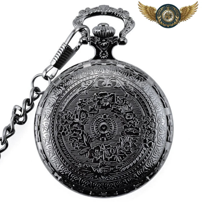 Le Baroque | Montre de Poche Quartz Cadran Ouvert Gravé - Vue 2 - Gousset-heritage