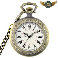 Le Baroque | Montre de Poche Quartz Cadran Ouvert Gravé - modèle bronze - Gousset-heritage