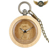Le Bodhi - Montre de poche en Bois Clair à Gravure Zen - Vue 1 - Gousset-heritage