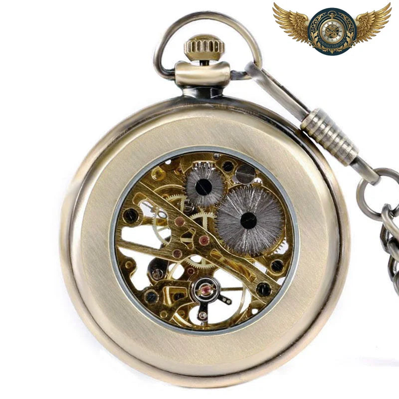 Le Cabinet - Montre Gousset Squelette Mécanique Bronze Vieilli - Vue 2 - Gousset-heritage