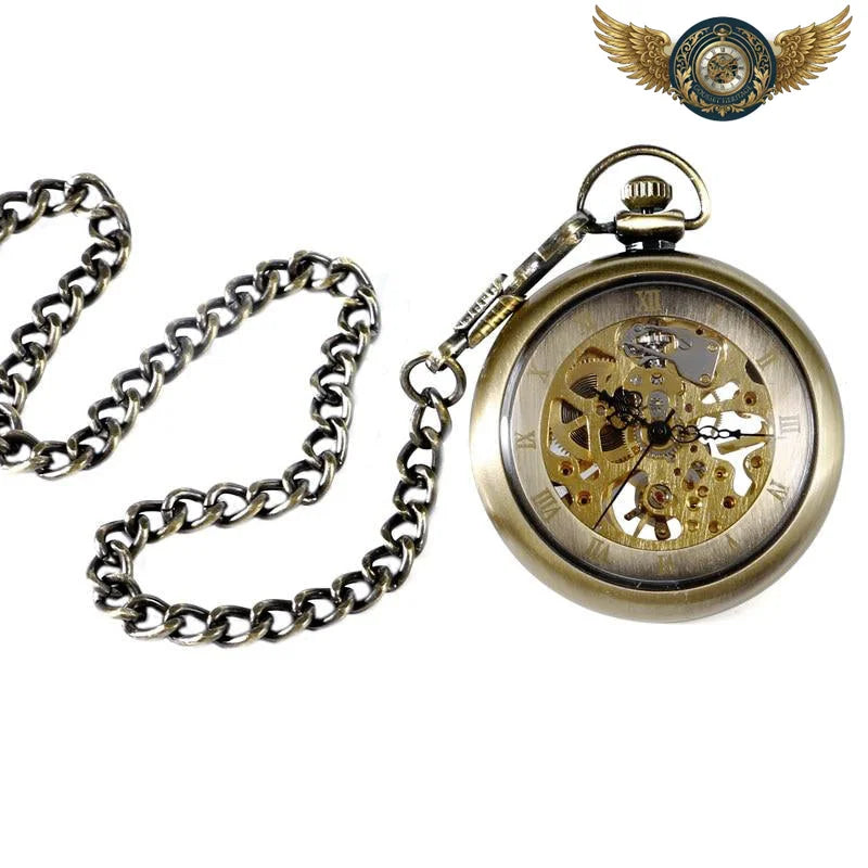 Le Cabinet - Montre Gousset Squelette Mécanique Bronze Vieilli - Vue 4 - Gousset-heritage