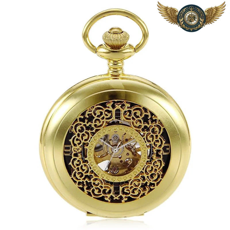 Le Cabinet Curieux - Montre Gousset Full Hunter Squelette Mécanique - Or - Gousset-heritage