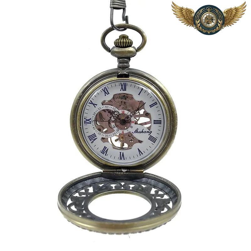 Le Cabinet | Montre Gousset Mécanique Demi-Chasseur Bronze - Vue 2 - Gousset-heritage