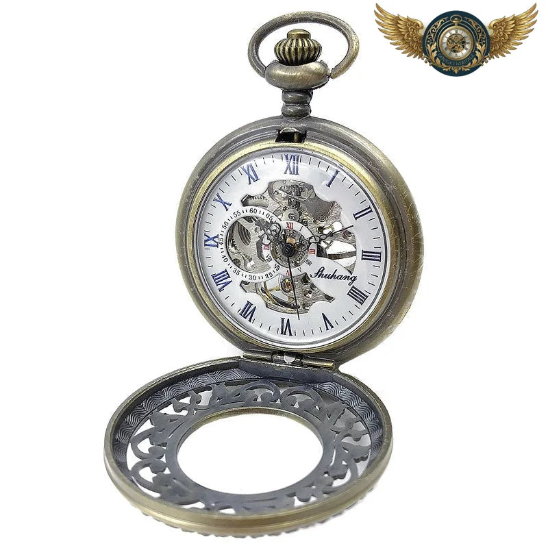 Le Cabinet | Montre Gousset Mécanique Demi-Chasseur Bronze - Vue 4 - Gousset-heritage