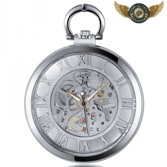 Le Cabinet | Montre Gousset Squelettée Mécanique 47 mm - Argent - Gousset-heritage