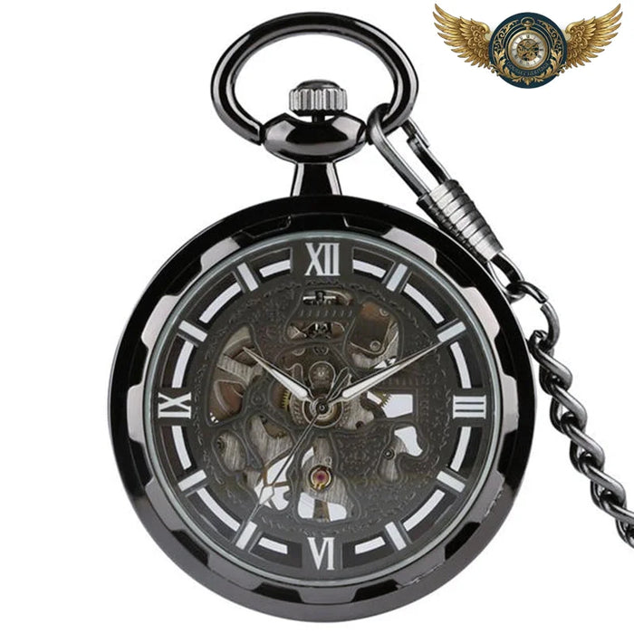 Le Calibre Noir – Montre Gousset Squelette Mécanique Manuelle - Vue 1 - Gousset-heritage