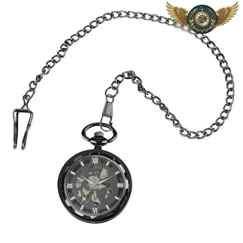 Le Calibre Noir – Montre Gousset Squelette Mécanique Manuelle - Vue 3 - Gousset-heritage