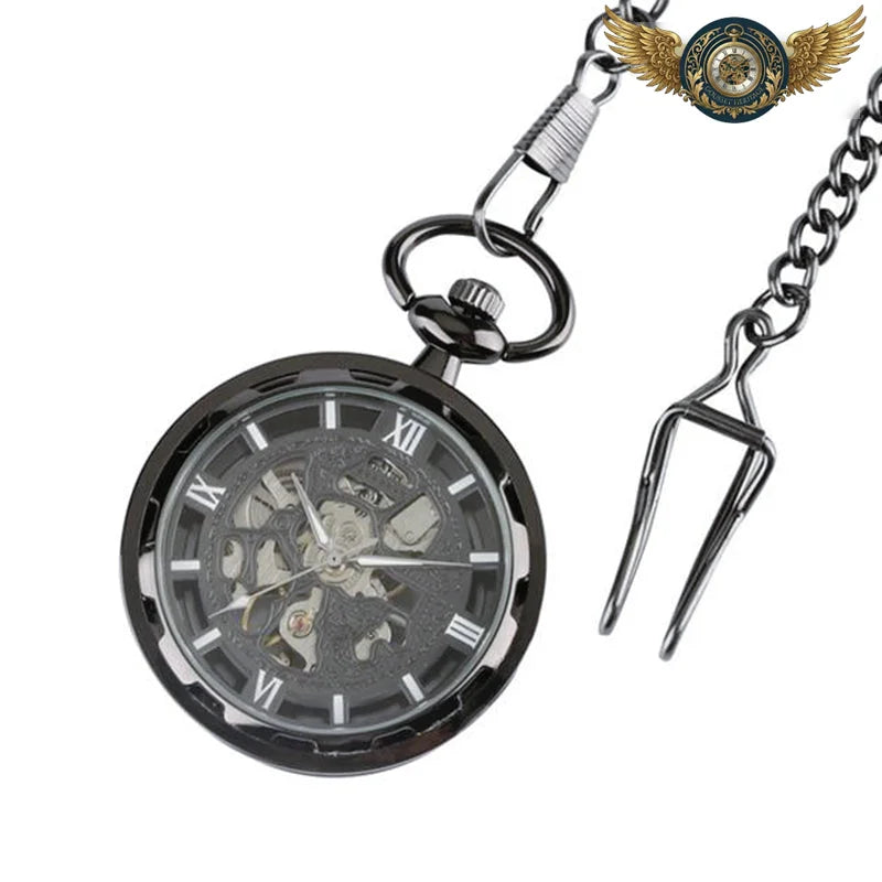 Le Calibre Noir – Montre Gousset Squelette Mécanique Manuelle - Vue 4 - Gousset-heritage