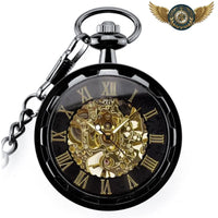 Le Calibre Visible - Montre Gousset Squelette Mécanique 50mm - modèle Noir - Gousset-heritage