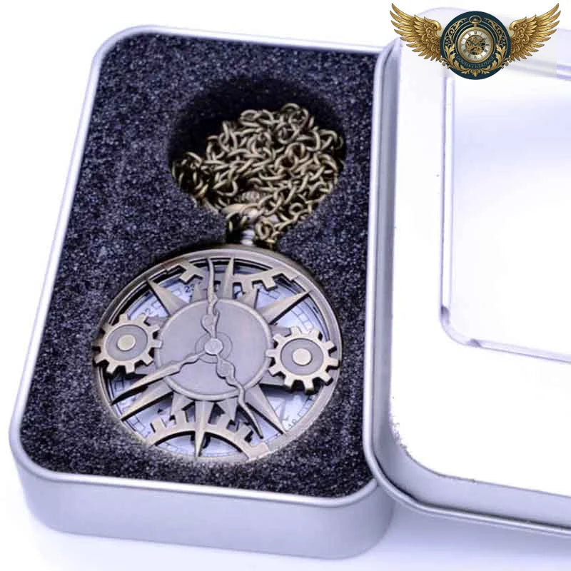 Le Capitaine - Montre Gousset Steampunk Bronze Patiné Quartz - Vue 5 - Gousset-heritage