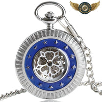 Le Céleste - Montre de Poche Demi Chasseur Mécanique Bleu Cobalt - Gousset-heritage