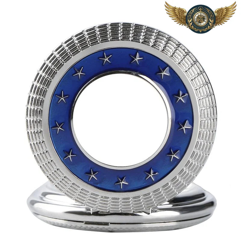Le Céleste - Montre de Poche Demi Chasseur Mécanique Bleu Cobalt - Vue 5 - Gousset-heritage