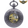Le Charbonnier - Montre Gousset Mécanique Squelette Gravée Noire - Vue 2 - Gousset-heritage