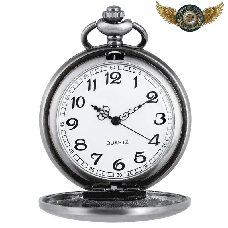 Le Chasseur Quartz | Montre de Poche Acier Brossé Mat - Vue 2 - Gousset-heritage