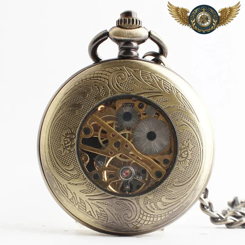 Le Chronographe Art Déco | Montre Chasseur Squelette Bronze - Vue 2 - Gousset-heritage
