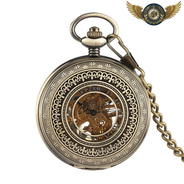 Le Chronos - Montre Gousset Mécanique Squelette Bronze Patiné - Bronze - Gousset-heritage