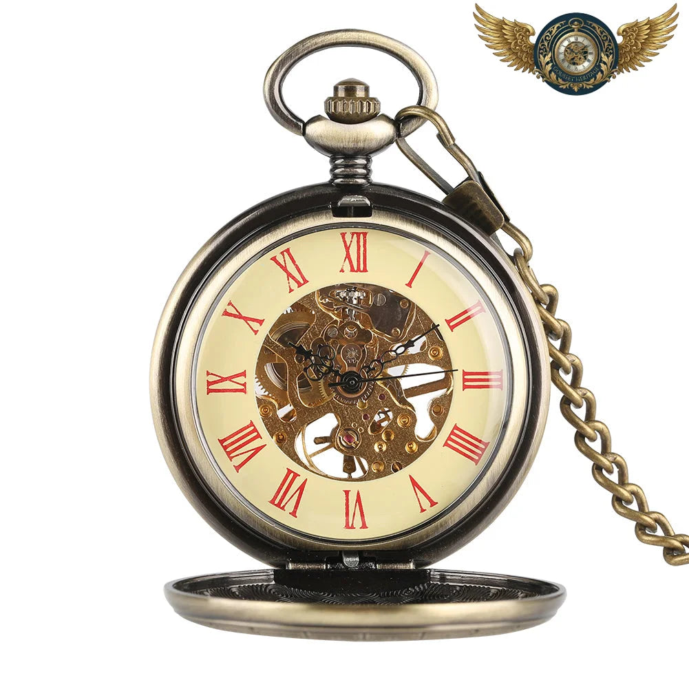 Le Chronos - Montre Gousset Mécanique Squelette Bronze Patiné - Vue 2 - Gousset-heritage