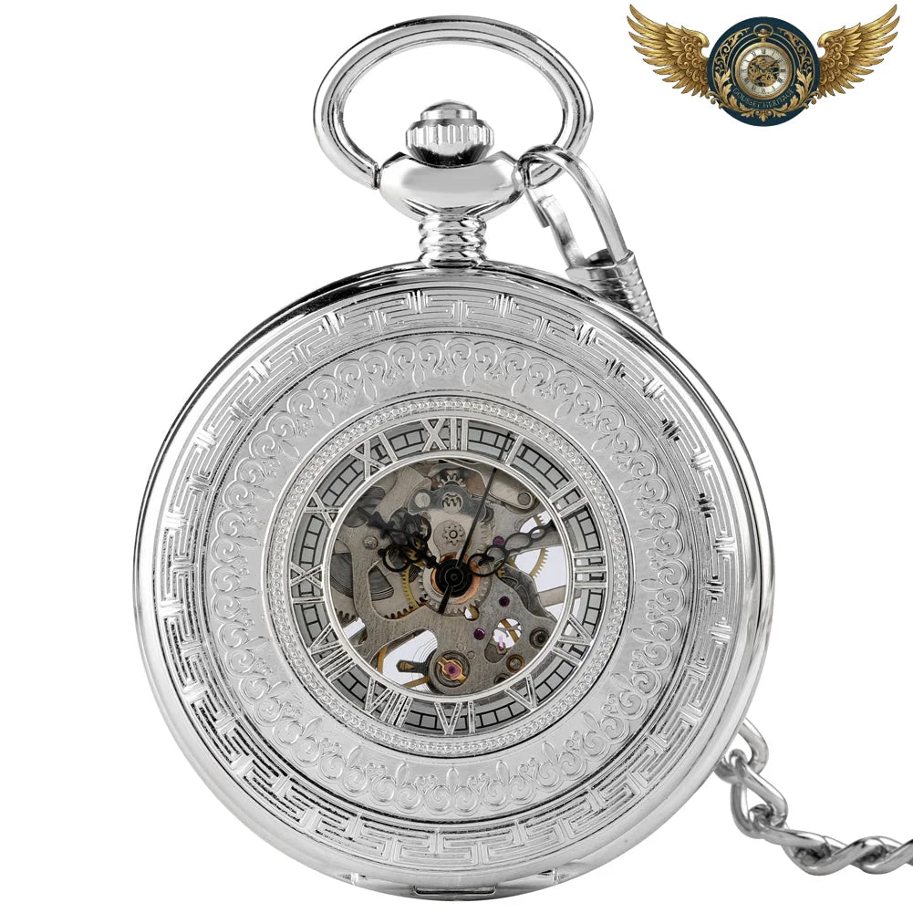 Le Chronos - Montre Gousset Mécanique Squelette Bronze Patiné - Argent - Gousset-heritage