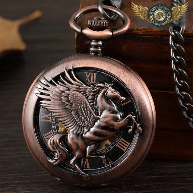 Le Chronos Ailé - Montre Gousset Mécanique Full-Hunter Cuivré
