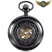 Le Chronos Noir - Montre de Poche Mécanique Demi-Chasseur - Gousset-heritage