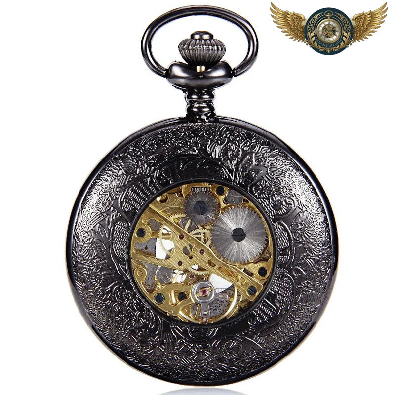 Le Chronos Noir - Montre de Poche Mécanique Demi-Chasseur - Vue 3 - Gousset-heritage