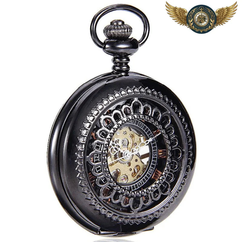 Le Chronos Noir - Montre de Poche Mécanique Demi-Chasseur - Vue 6 - Gousset-heritage