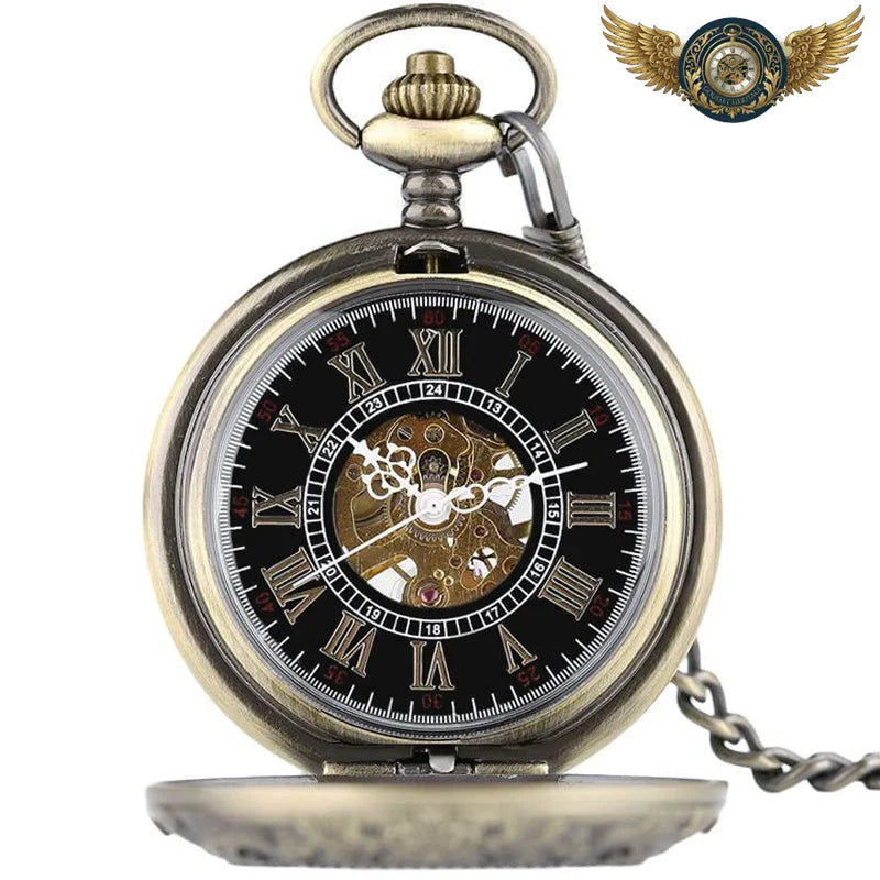 Le Chronos Squelette - Montre Gousset Mécanique Bronze Antique - Vue 2 - Gousset-heritage