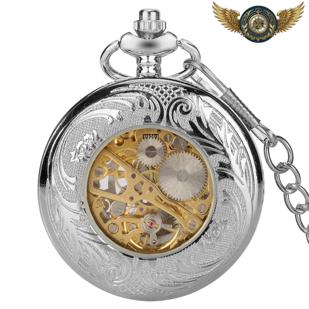 Le Cinétique - Montre Gousset Squelette Mécanique Argent Poli - Vue 3 - Gousset-heritage