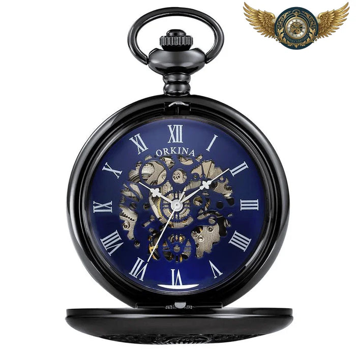 Le Cinétique – Montre Gousset Chasseur Squelette Mécanique - Noir - Gousset-heritage