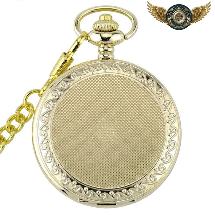 Le Classique - Montre de Poche Chasseur Dorée Quartz - Vue 1 - Gousset-heritage