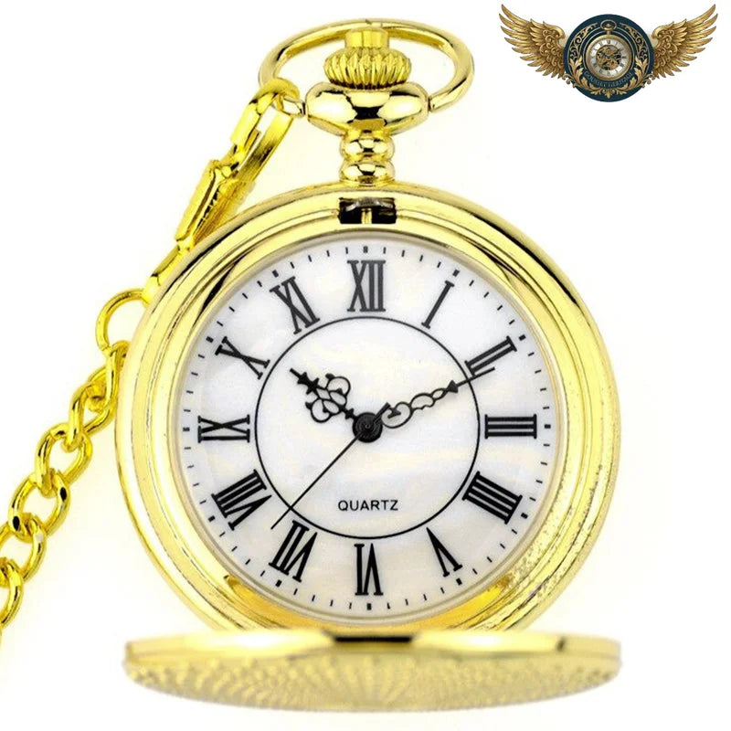 Le Classique - Montre de Poche Chasseur Dorée Quartz