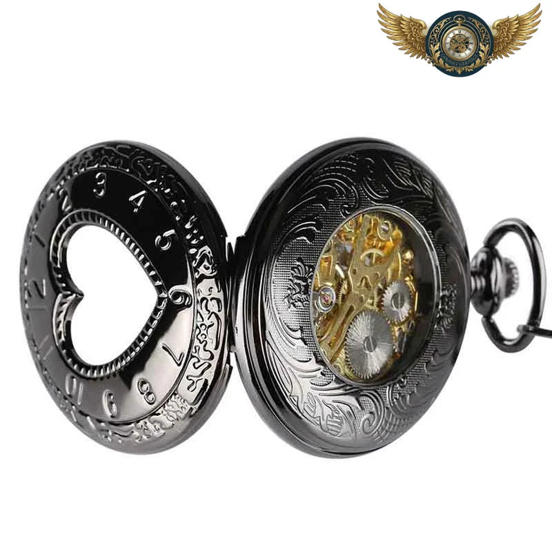 Le Cœur Noir - Montre Mécanique Squelette Anthracite 49mm - Vue 3 - Gousset-heritage
